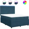 Image de vidaXL Lit boxspring avec matelas bleu 140x200 cm velours