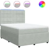 Image de vidaXL Lit boxspring avec matelas gris clair 140x200 cm velours