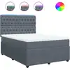 Image de vidaXL Lit boxspring avec matelas gris foncé 140x200 cm velours