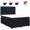 Image de vidaXL Lit boxspring avec matelas noir 140x200 cm velours