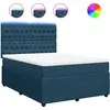 Image de vidaXL Lit boxspring avec matelas bleu 140x200 cm velours