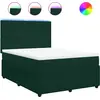 Image de vidaXL Lit boxspring avec matelas vert foncé 160x200 cm velours