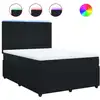 Image de vidaXL Lit boxspring avec matelas noir 160x200 cm velours