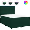 Image de vidaXL Lit boxspring avec matelas vert foncé 160x200 cm velours