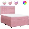 Image de vidaXL Lit boxspring avec matelas rose 160x200 cm velours