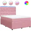 Image de vidaXL Lit boxspring avec matelas rose 160x200 cm velours