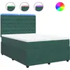 Image de vidaXL Lit boxspring avec matelas vert foncé 160x200 cm velours