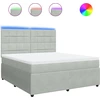 Image de vidaXL Lit boxspring avec matelas gris clair 180x200 cm velours