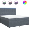 Image de vidaXL Lit boxspring avec matelas gris foncé 180x200 cm velours