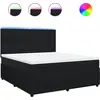 Image de vidaXL Lit boxspring avec matelas noir 180x200 cm velours