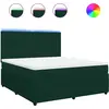 Image de vidaXL Lit boxspring avec matelas vert foncé 180x200 cm velours