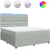 Image de vidaXL Lit boxspring avec matelas gris clair 180x200 cm velours