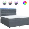 Image de vidaXL Lit boxspring avec matelas gris foncé 180x200 cm velours