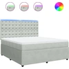 Image de vidaXL Lit boxspring avec matelas gris clair 180x200 cm velours