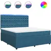 Image de vidaXL Lit boxspring avec matelas bleu 180x200 cm velours