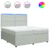 Image de vidaXL Lit boxspring avec matelas gris clair 200x200 cm velours