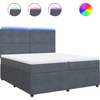 Image de vidaXL Lit boxspring avec matelas gris fonc © 200x200 cm velours