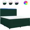 Image de vidaXL Lit boxspring avec matelas vert foncé 200x200 cm velours