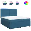 Image de vidaXL Lit boxspring avec matelas bleu 200x200 cm velours
