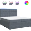 Image de vidaXL Lit boxspring avec matelas gris foncé 200x200 cm velours