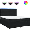 Image de vidaXL Lit boxspring avec matelas noir 200x200 cm velours