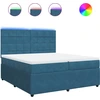 Image de vidaXL Lit boxspring avec matelas bleu 200x200 cm velours