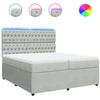 Image de vidaXL Lit boxspring avec matelas gris clair 200x200 cm velours