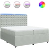 Image de vidaXL Lit boxspring avec matelas gris clair 200x200 cm velours