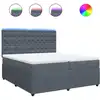 Image de vidaXL Lit boxspring avec matelas gris foncé 200x200 cm velours