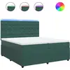 Image de vidaXL Lit boxspring avec matelas vert foncé 200x200 cm velours