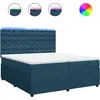 Image de vidaXL Lit boxspring avec matelas bleu 200x200 cm velours