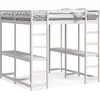 Image de vidaXL Lit mezzanine avec bureau & échelle Blanc 160x200 cm Pin