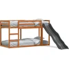 Image de vidaXL Lit superposé avec toboggan & échelle pin brun cireux 75x190cm