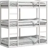Image de vidaXL Lit superposé triple blanc 90x200 cm pin massif