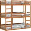 Image de vidaXL Lit superposé triple brun cire 90x190 cm pin massif