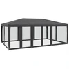 Image de vidaXL Tente de réception avec 10 éléments latéraux en maille Anthracite 6x4 m HDPE