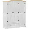 Image de vidaXL Armoire Corona blanc 151,5x52x186 cm Pin massif