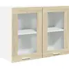 Image de vidaXL Armoire suspendue en verre Lyon Chêne Sonoma 80x31x60 cm Matériau dérivé du bois
