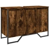 Image de vidaXL Armoire sous lavabo chêne fumé 91x35x60 cm Bois composite