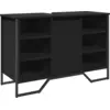 Image de vidaXL Meuble sous-lavabo noir 91x35x60 cm bois composite
