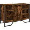 Image de vidaXL Armoire sous lavabo chêne fumé 91x35x60 cm Bois composite