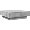 Image de vidaXL Table basse gris béton 90x90x28 cm Bois composite