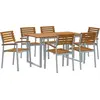 Image de vidaXL Salon de jardin 7 pcs Gris Bois massif Acacia