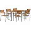 Image de vidaXL Salon de jardin 7 pcs Gris Bois massif Acacia