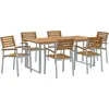 Image de vidaXL Salon de jardin 7 pcs Gris Bois massif Acacia