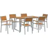 Image de vidaXL Salon de jardin 7 pcs Gris Bois massif Acacia