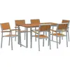 Image de vidaXL Salon de jardin 7 pcs Gris Bois massif Acacia