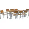 Image de vidaXL Salon de jardin 9 pcs Gris Bois massif Acacia