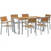 Image de vidaXL Salon de jardin 7 pcs Gris Bois massif Acacia