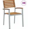 Image de vidaXL Ensemble de 8 chaises de jardin, marron, 56 x 57 x 87 cm, bois massif d'acacia